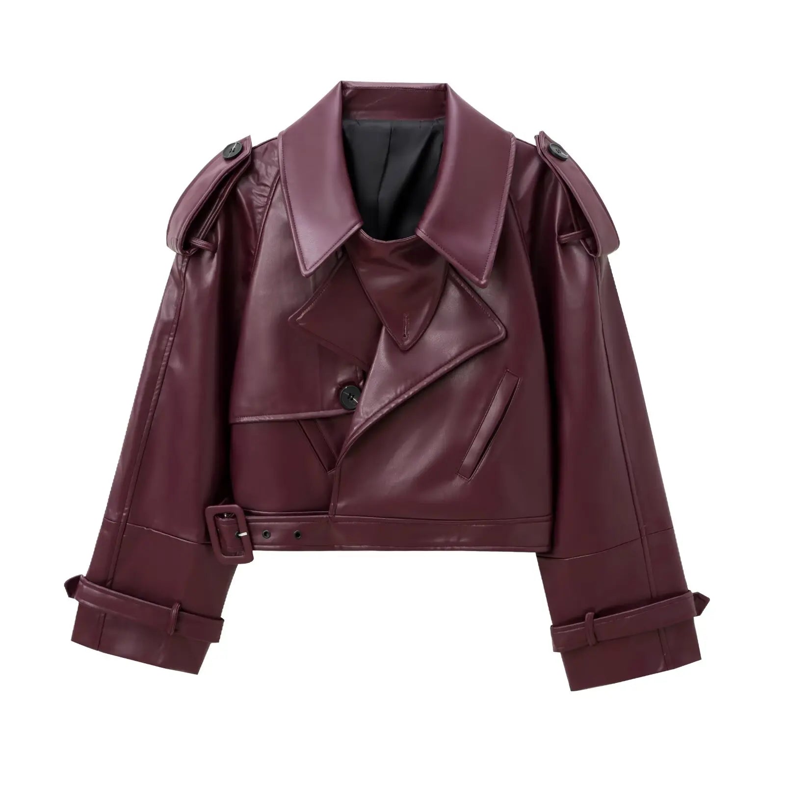 Cropped-Bomberjacke für Damen – stylische Lederjacke