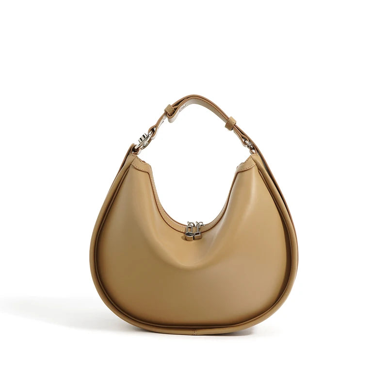 Damen Schultertasche aus Echtleder – Weich, Minimalistisch & Elegant – Moderne Handtasche