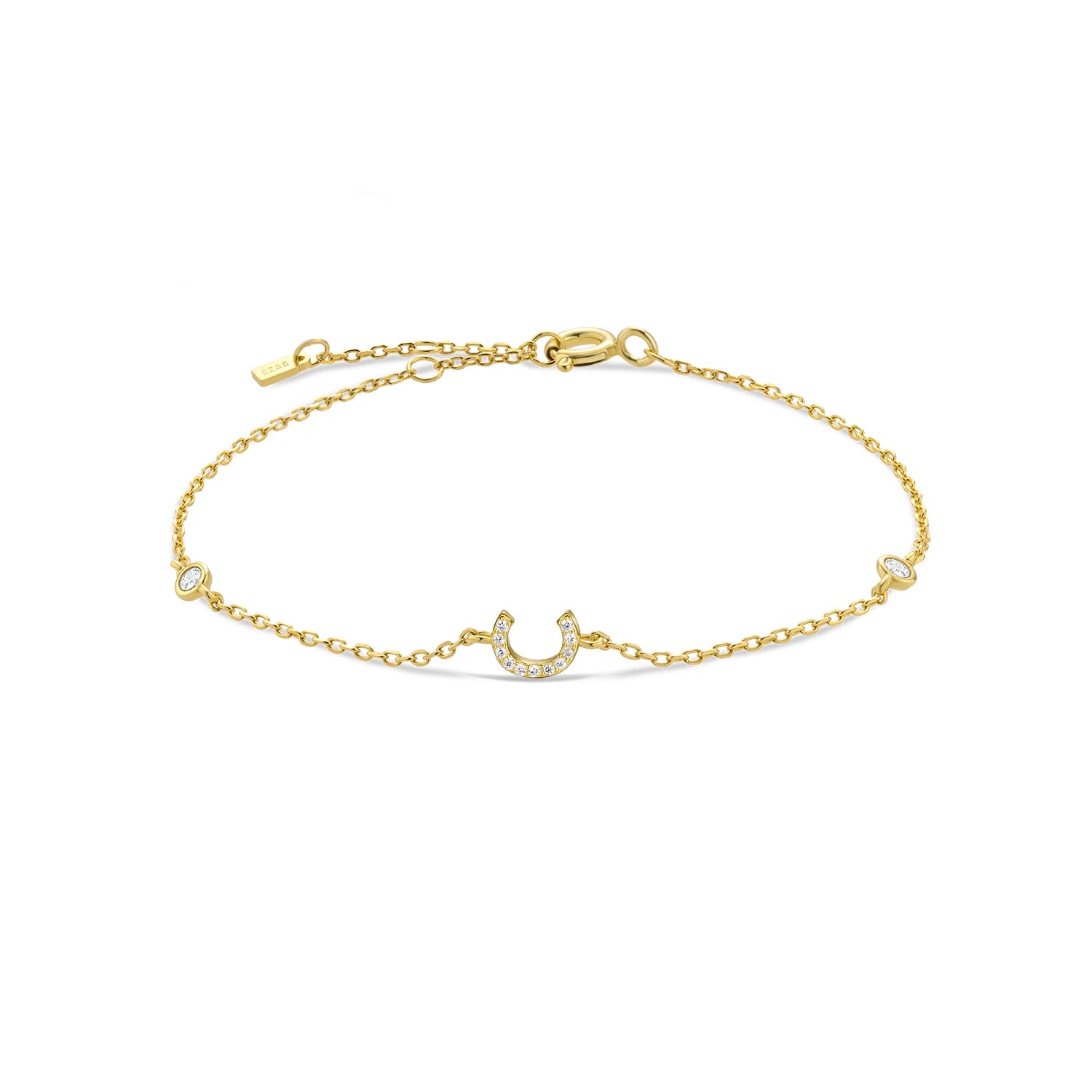925 Sterling Silber Initial Armband, vergoldet oder platinbeschichtet – Buchstabe A–Z mit Zirkonia