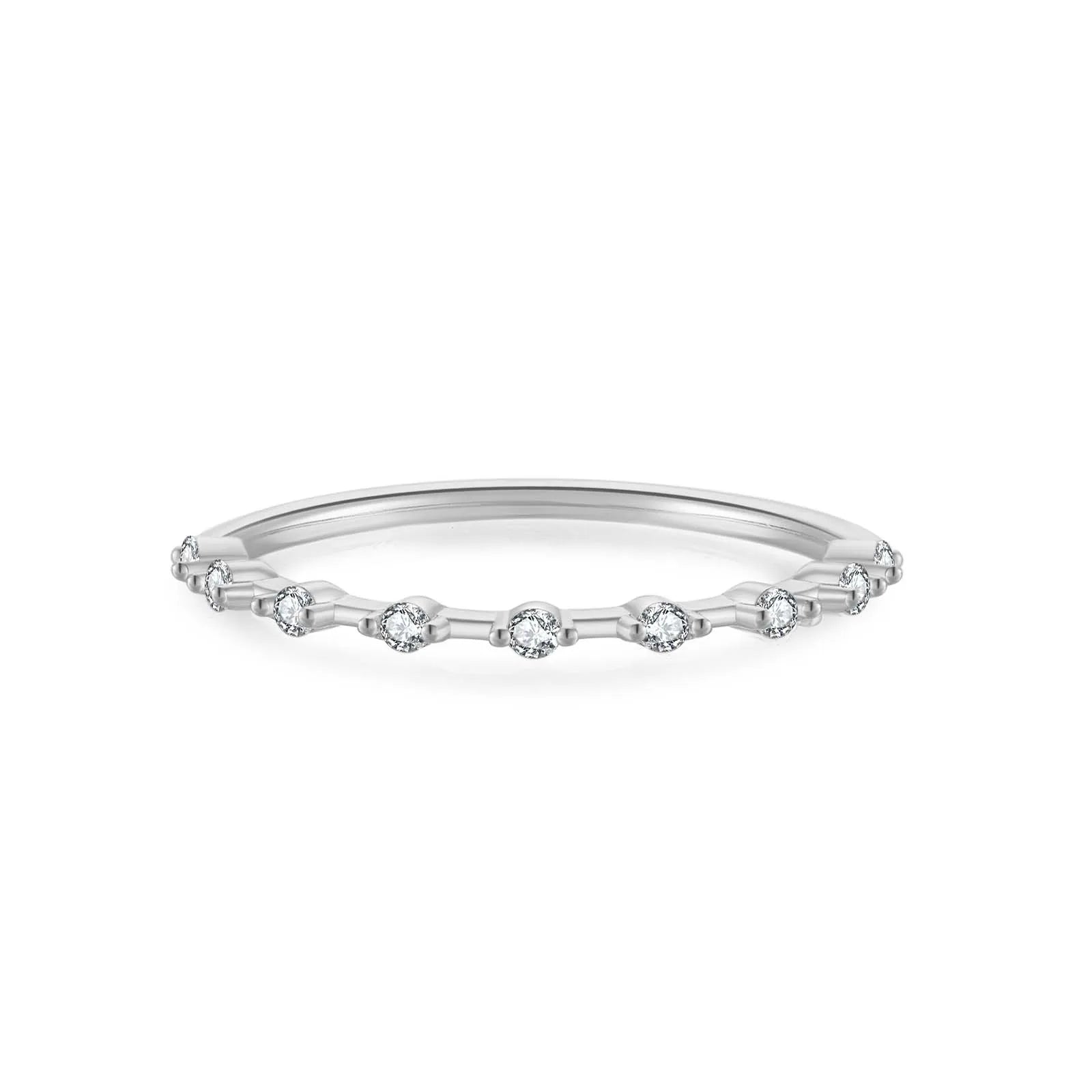 Damenring aus 925 Silber im Band-Design mit Zirkonia – Vergoldet oder Platinbeschichtet | Zeitlos & Elegant