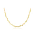 Elegante Damen Choker Halskette aus 925 Sterling Silber – Vergoldet oder Platinbeschichtet, mit Blatt Design, Modern und Stilvoll