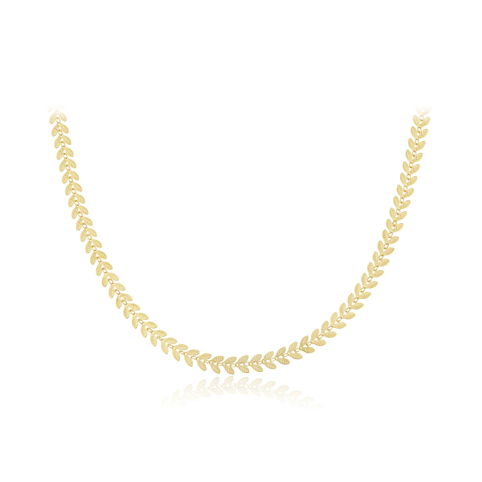 Elegante Damen Choker Halskette aus 925 Sterling Silber – Vergoldet oder Platinbeschichtet, mit Blatt Design, Modern und Stilvoll