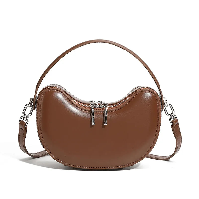 Damen Mini Handtasche aus Echtleder – Dumpling Design, Elegant & Modern – Schultertasche