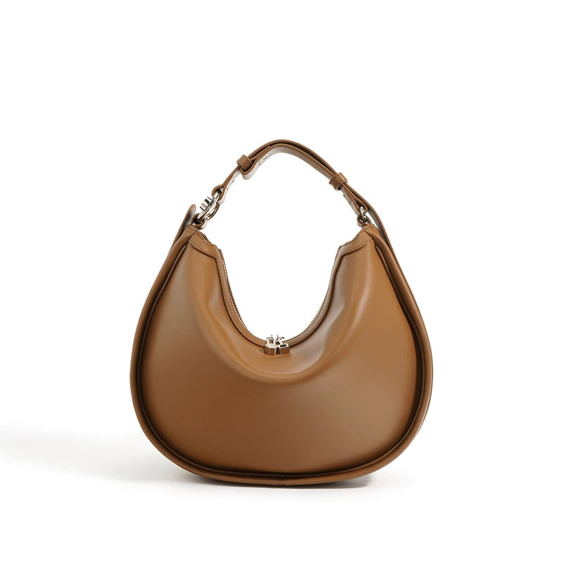 Damen Schultertasche aus Echtleder – Weich, Minimalistisch & Elegant – Moderne Handtasche