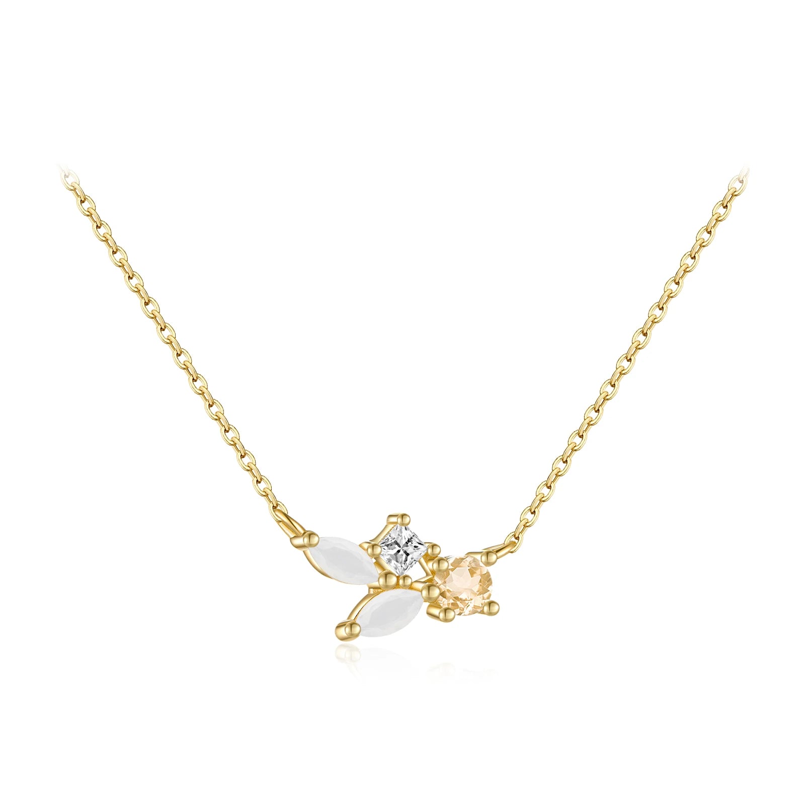 Luxuriöse lange 925 Sterling Silber Halskette, vergoldet oder platinbeschichtet – Wolken Anhänger, eleganter Damenschmuck