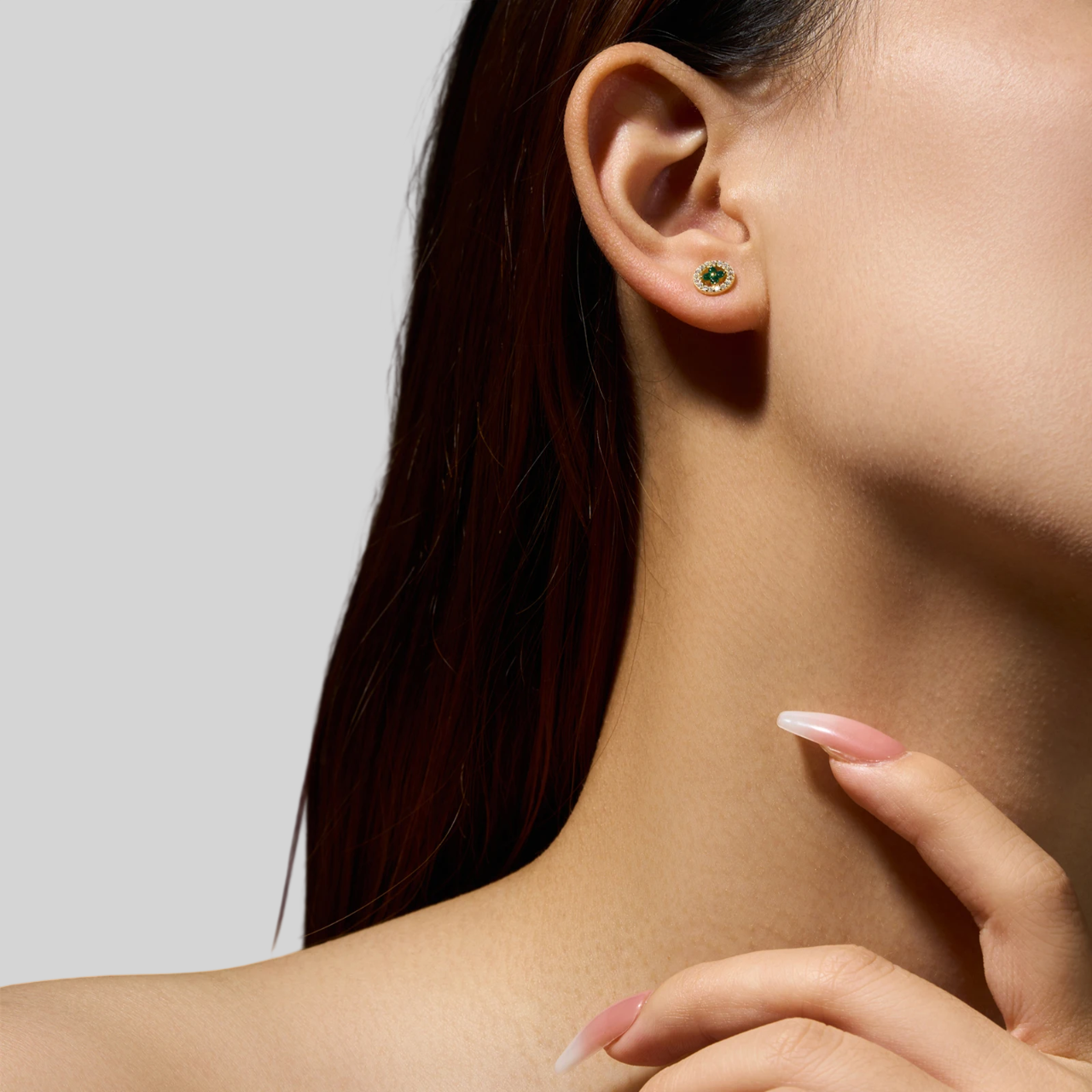 925 Sterling Silber Ohrstecker 7mm mit Grünem Zirkonia – Klassisch, Elegant – Vergoldet oder Platinbeschichtet