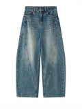 High-Waist-Jeans für Damen – weite Passform mit modernem Patchwork-Design