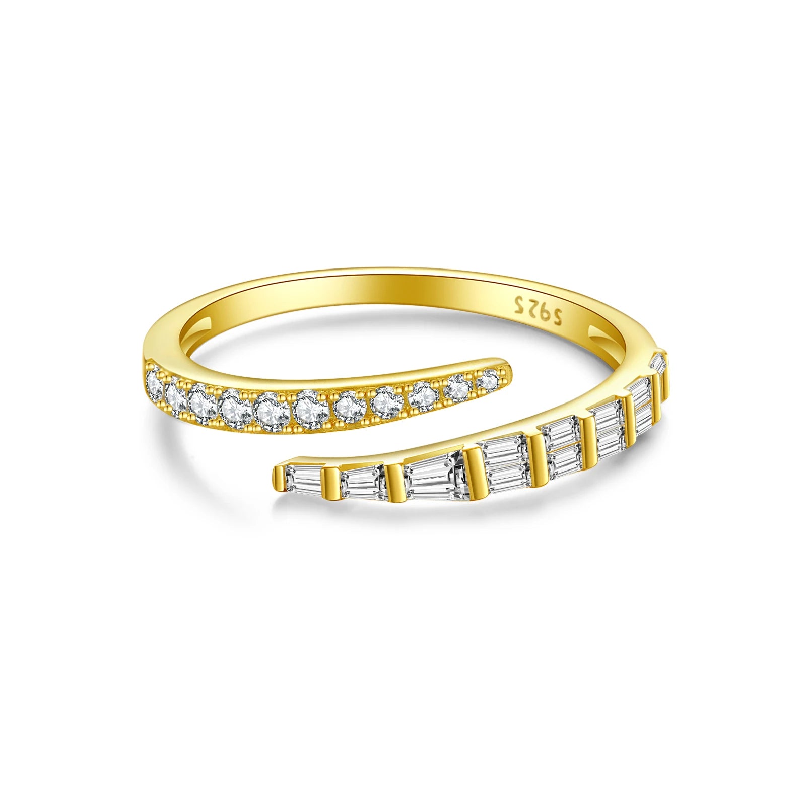 Eleganter Damenring aus 925 Silber – Verstellbare Größe | Vergoldet oder Platinbeschichtet | Zeitlos & Feminin