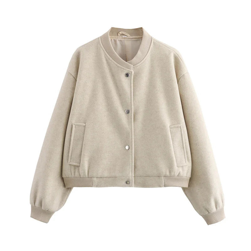 Damen-Bomberjacke aus weichem Fleece – cropped, warm und stylisch