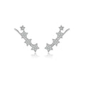 Eleganter Ohrkletterer aus 925 Sterling Silber, platinbeschichtet, mit funkelnden Zirkonia-Sternen – luxuriös und zeitlos.