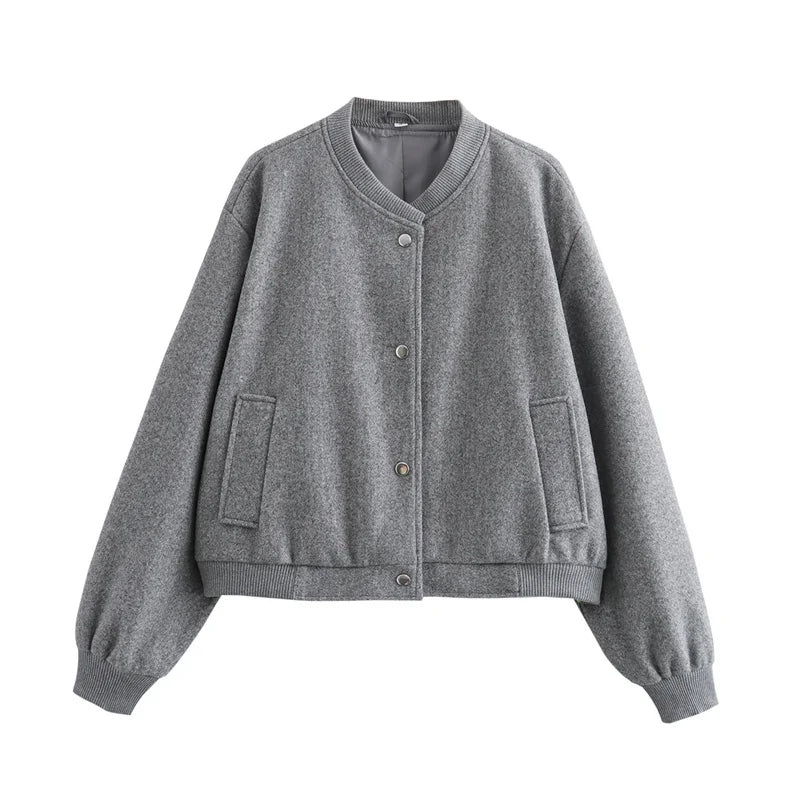 Damen-Bomberjacke aus weichem Fleece – cropped, warm und stylisch