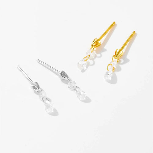 925 Sterling Silber Ohrstecker mit Zirkonia – Rund & Tropfenform, Elegant – Vergoldet oder Platinbeschichtet