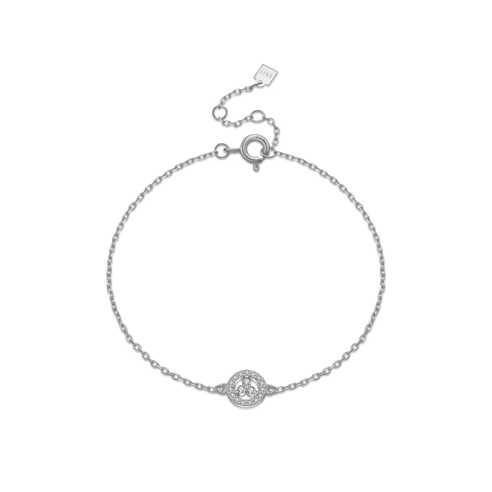 925 Sterling Silber Armband, Vergoldet oder Platinbeschichtet, mit Blauem Zirkonia Kreis Anhänger – Zeitlos & Feminin