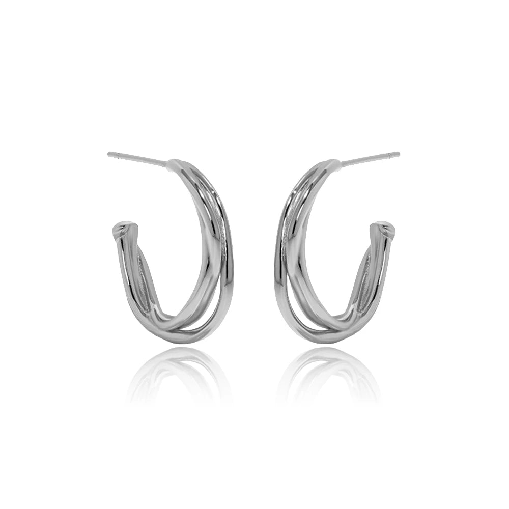925 Sterling Silber Große Huggie Creolen – Schlicht, Modern & Elegant – Vergoldet oder Platinbeschichtet