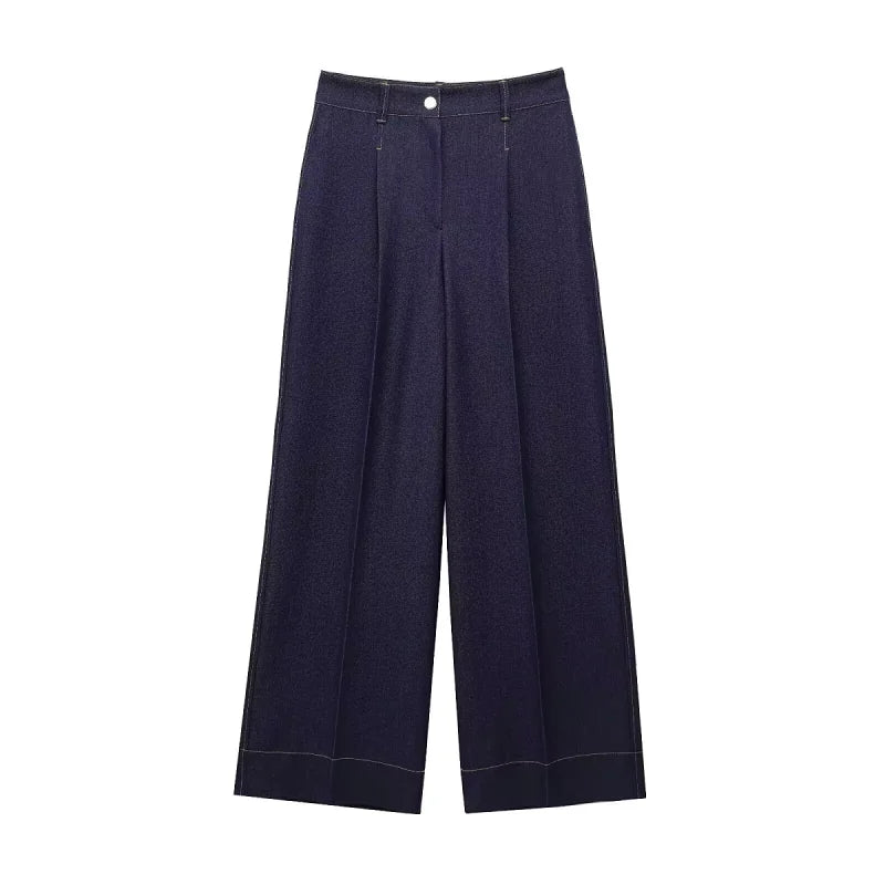 Damen Casual Hosen Set – Wide Leg Streetwear Zweiteiler
