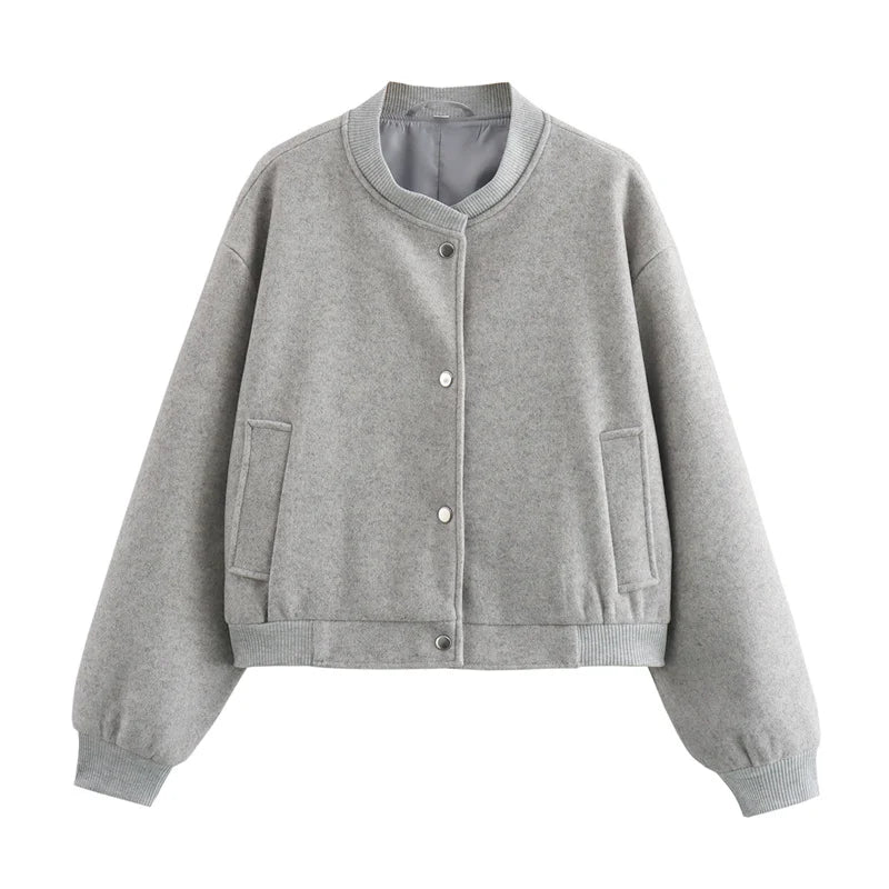 Damen-Bomberjacke aus weichem Fleece – cropped, warm und stylisch