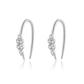 925 Sterling Silber Cuff Ohrring mit Huggie & Kette (Threader) – Zirkonia, Modern & Elegant – Vergoldet oder Platinbeschichtet