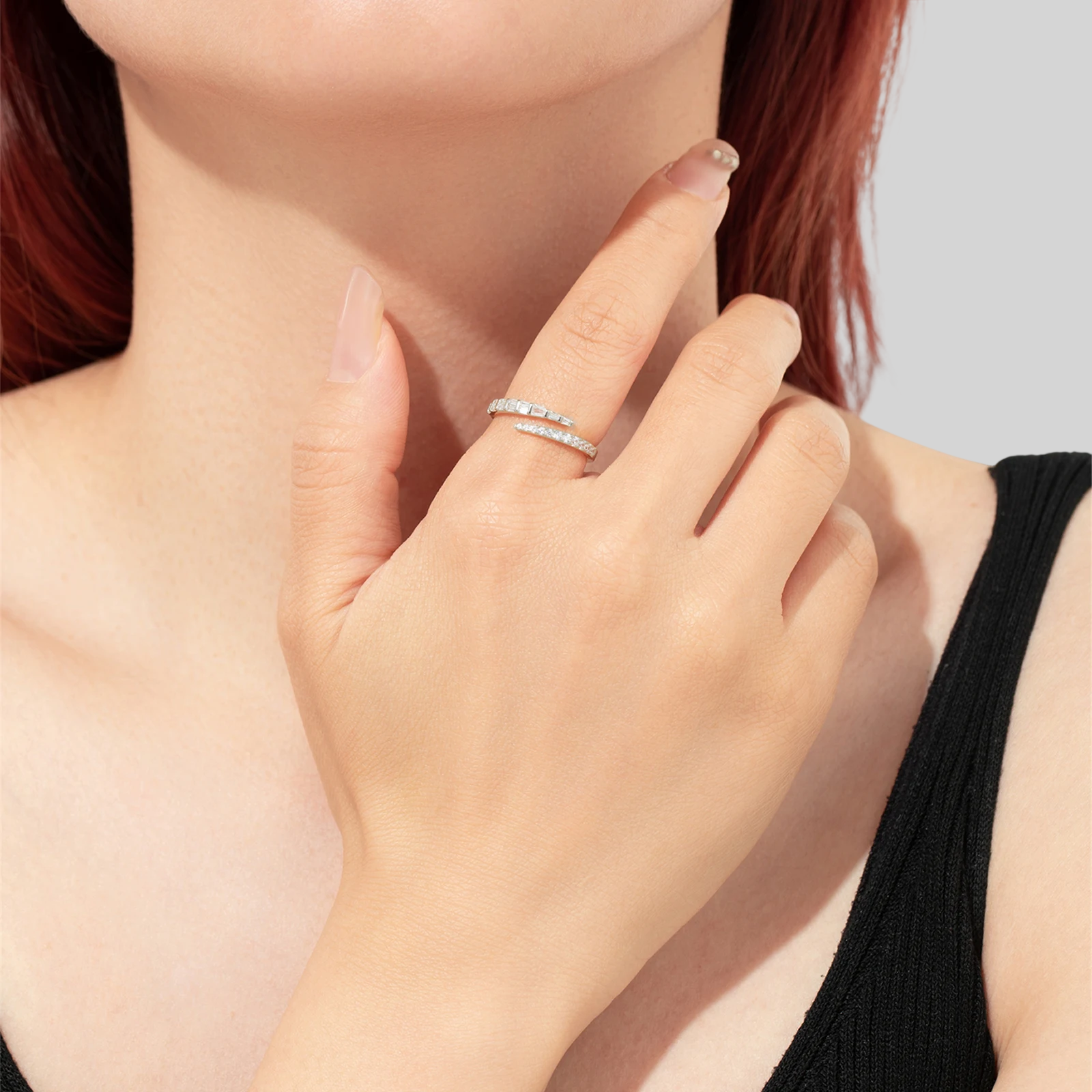 Eleganter Damenring aus 925 Silber – Verstellbare Größe | Vergoldet oder Platinbeschichtet | Zeitlos & Feminin
