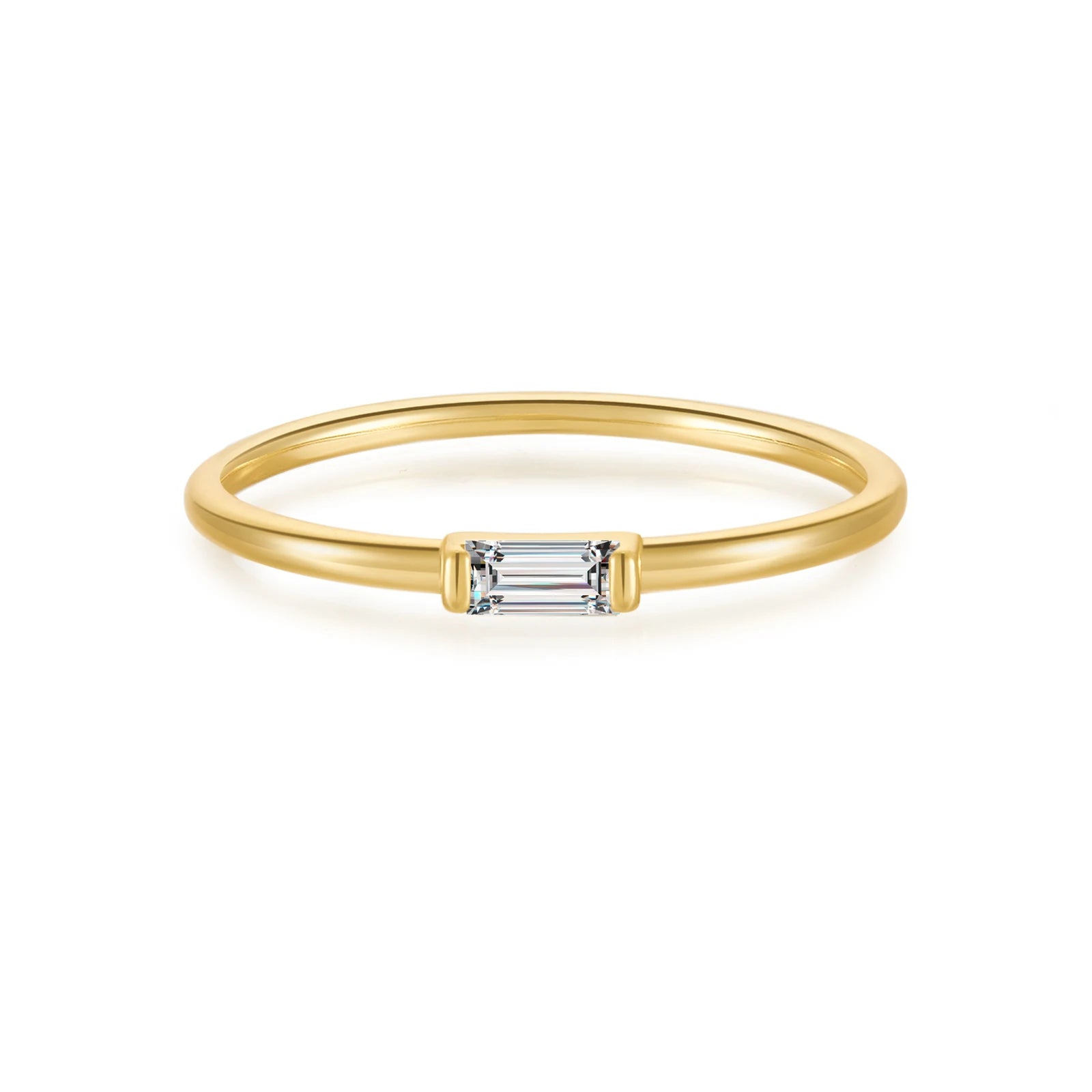 925 Sterling Silber Ring mit Klarer Zirkonia – Vergoldet oder Platinbeschichtet | Klassisch & Elegant