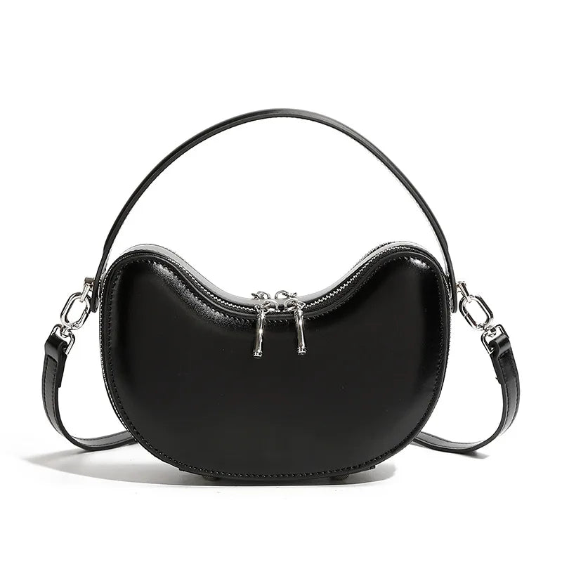 Damen Mini Handtasche aus Echtleder – Dumpling Design, Elegant & Modern – Schultertasche
