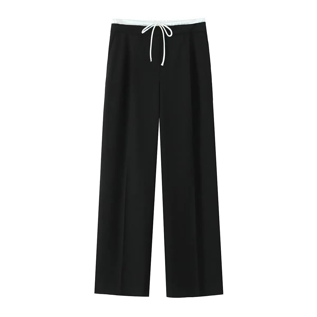 Lockere Damenhose mit weitem Bein – elegante Sommerhose mit Bindegürtel