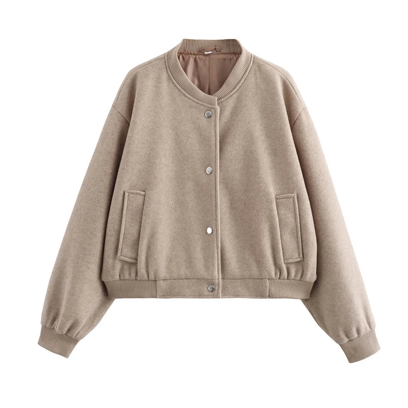 Damen-Bomberjacke aus weichem Fleece – cropped, warm und stylisch