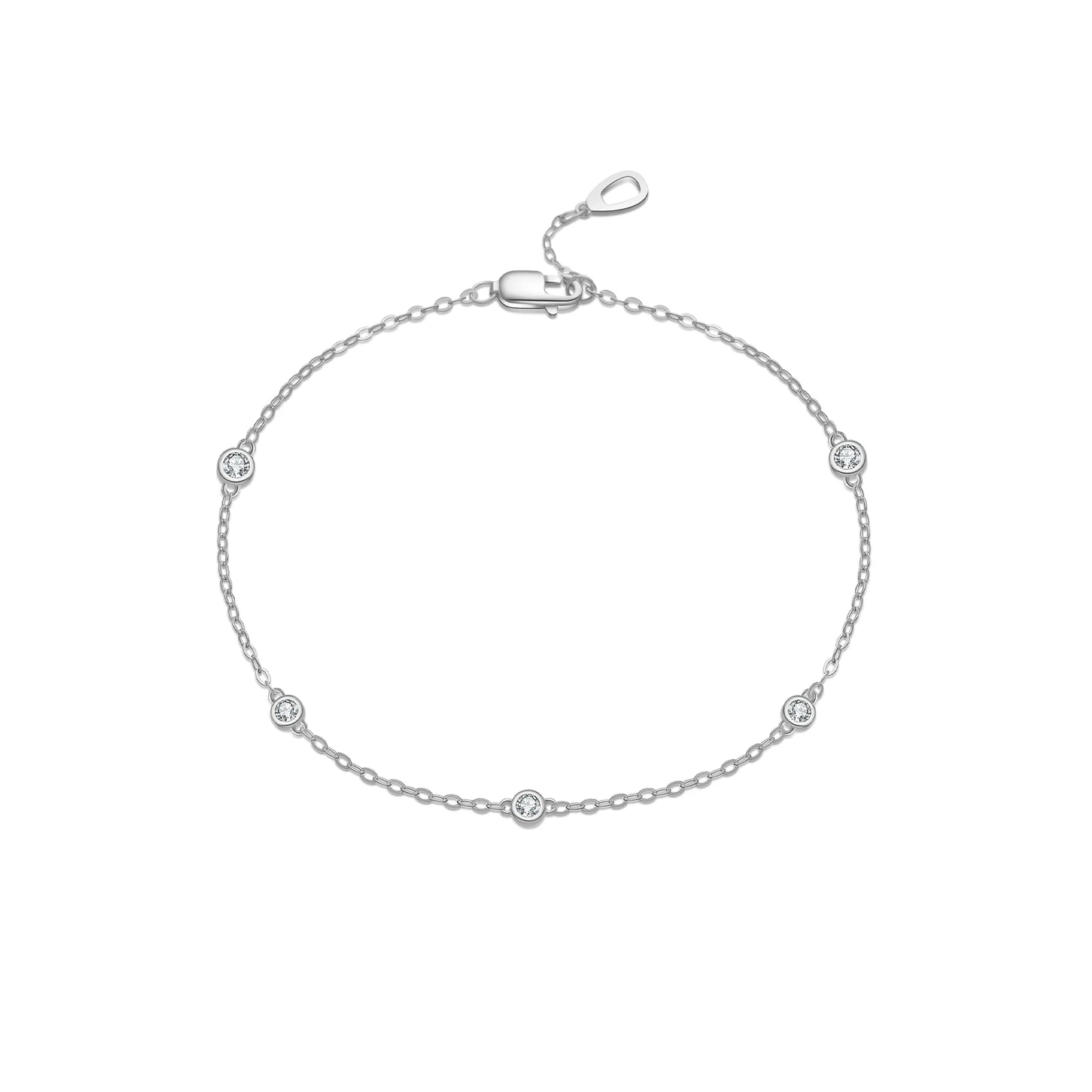 Elegantes Damen Armband aus 925 Sterling Silber – Perlenkette mit Zirkonia, Vergoldet oder Platinbeschichtet, Zeitloser Schmuck