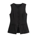 Damen weste – Elegante Ärmellose Weste mit Knopfleiste traduza