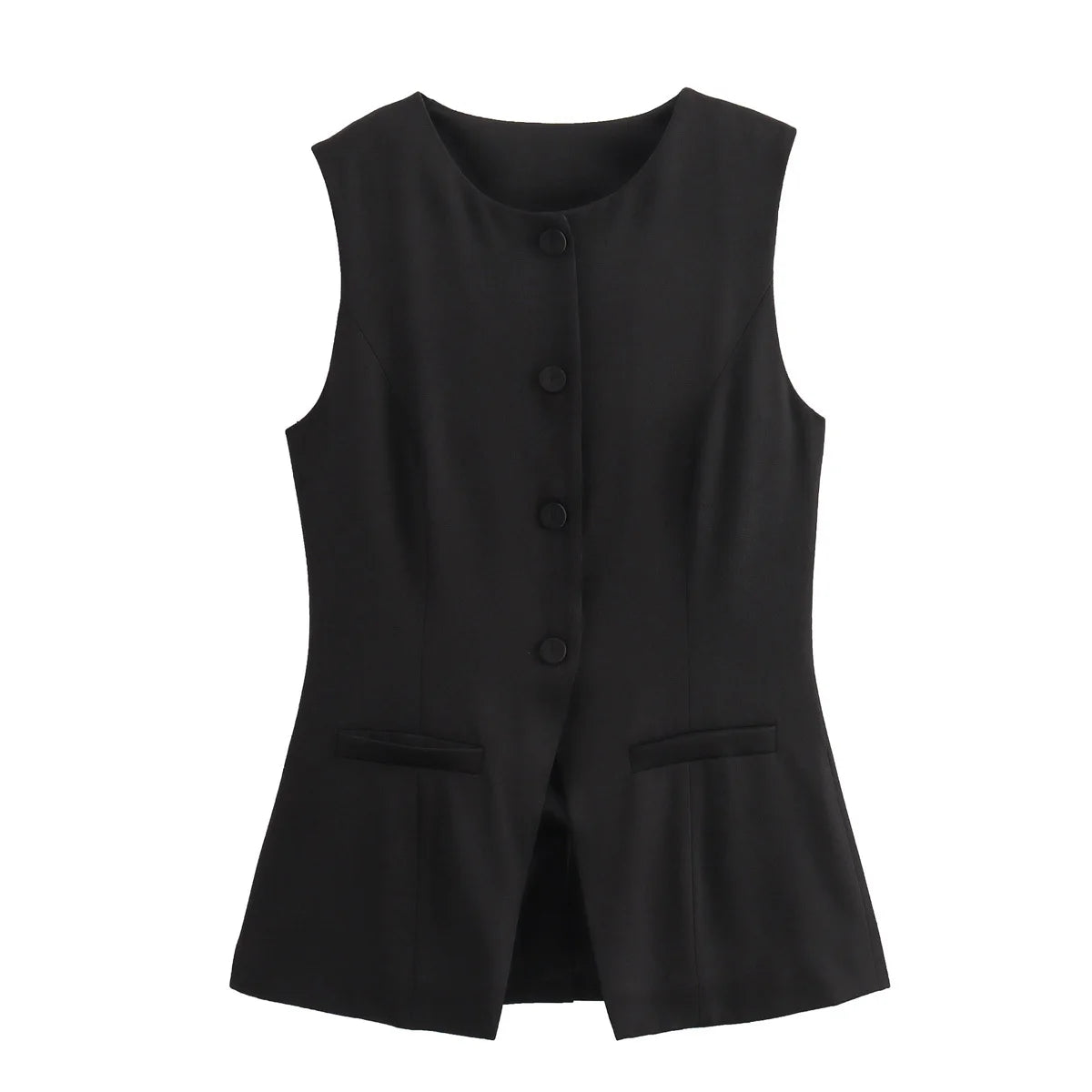 Damen weste – Elegante Ärmellose Weste mit Knopfleiste traduza