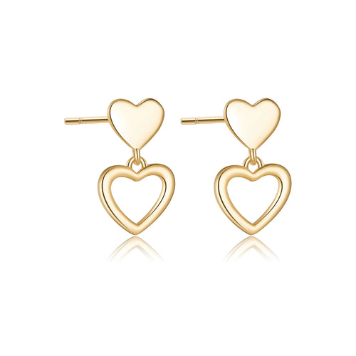 925 Sterling Silber Herz Ohrstecker – Schlicht, Elegant & Minimalistisch – Vergoldet oder Platinbeschichtet