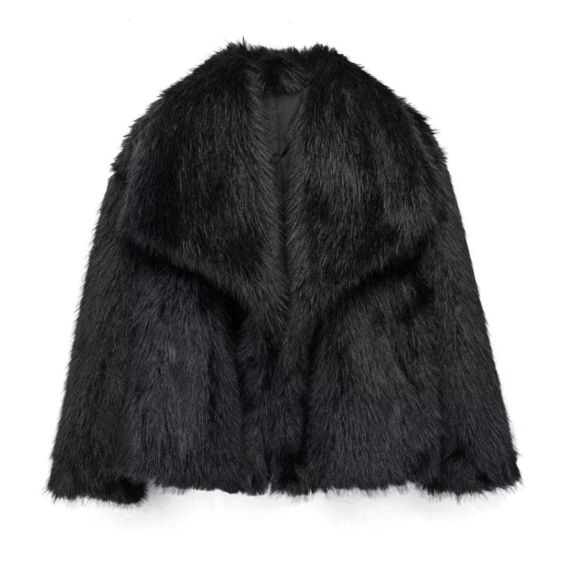 Warmer Damenmantel aus Kunstfell – Modern & Komfortabel