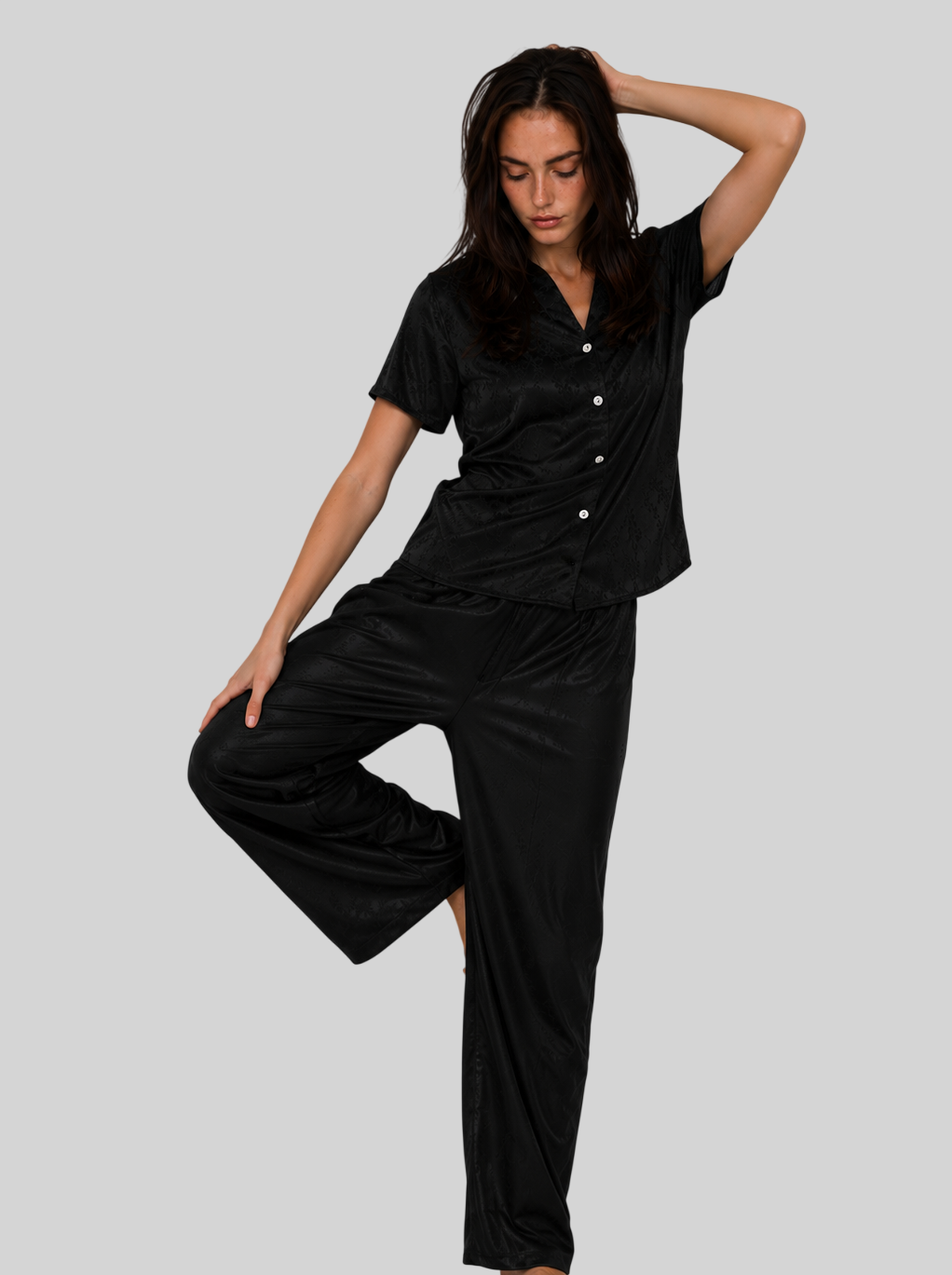 Leichtes Satin Top mit kurzen Ärmeln