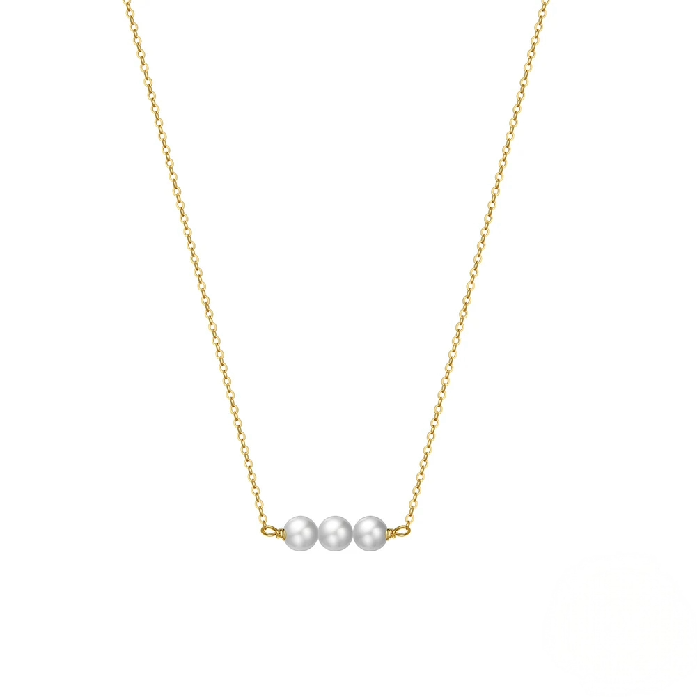 Elegante Damen Perlenkette – 925 Sterling Silber mit Naturperlen, vergoldet oder platinbeschichtet