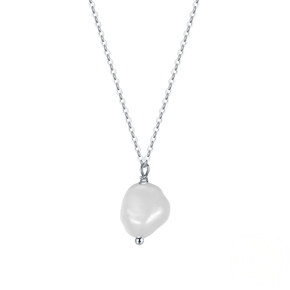 Elegante Damen Perlenkette – 925 Sterling Silber mit Naturperlen, vergoldet oder platinbeschichtet