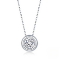 Damen 925 Sterling Silber Halskette – Funkelnder Zirkonia Solitär Anhänger, vergoldet oder platinbeschichtet