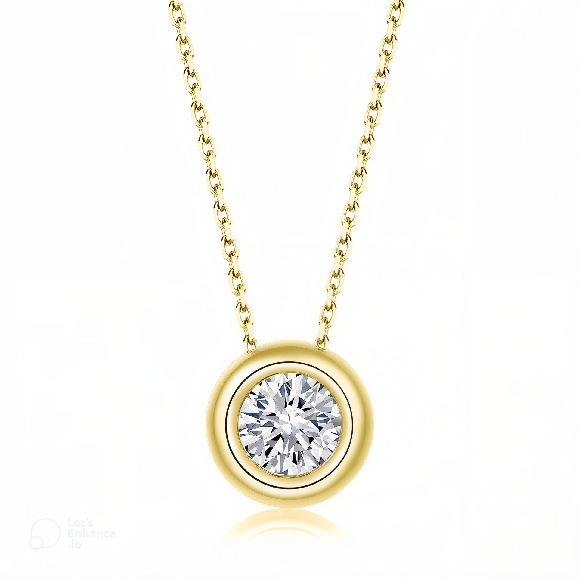 Damen 925 Sterling Silber Halskette – Funkelnder Zirkonia Solitär Anhänger, vergoldet oder platinbeschichtet