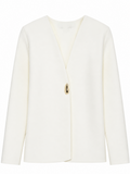 Langärmeliger Damen-Cardigan – lockerer Strickpullover mit Knopfdetail