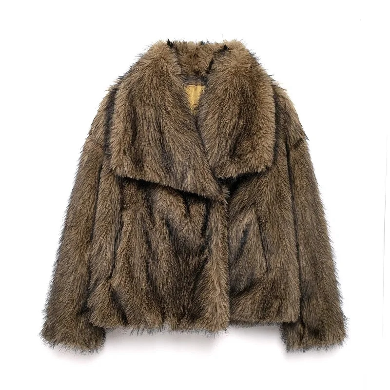Warmer Damenmantel aus Kunstfell – Modern & Komfortabel