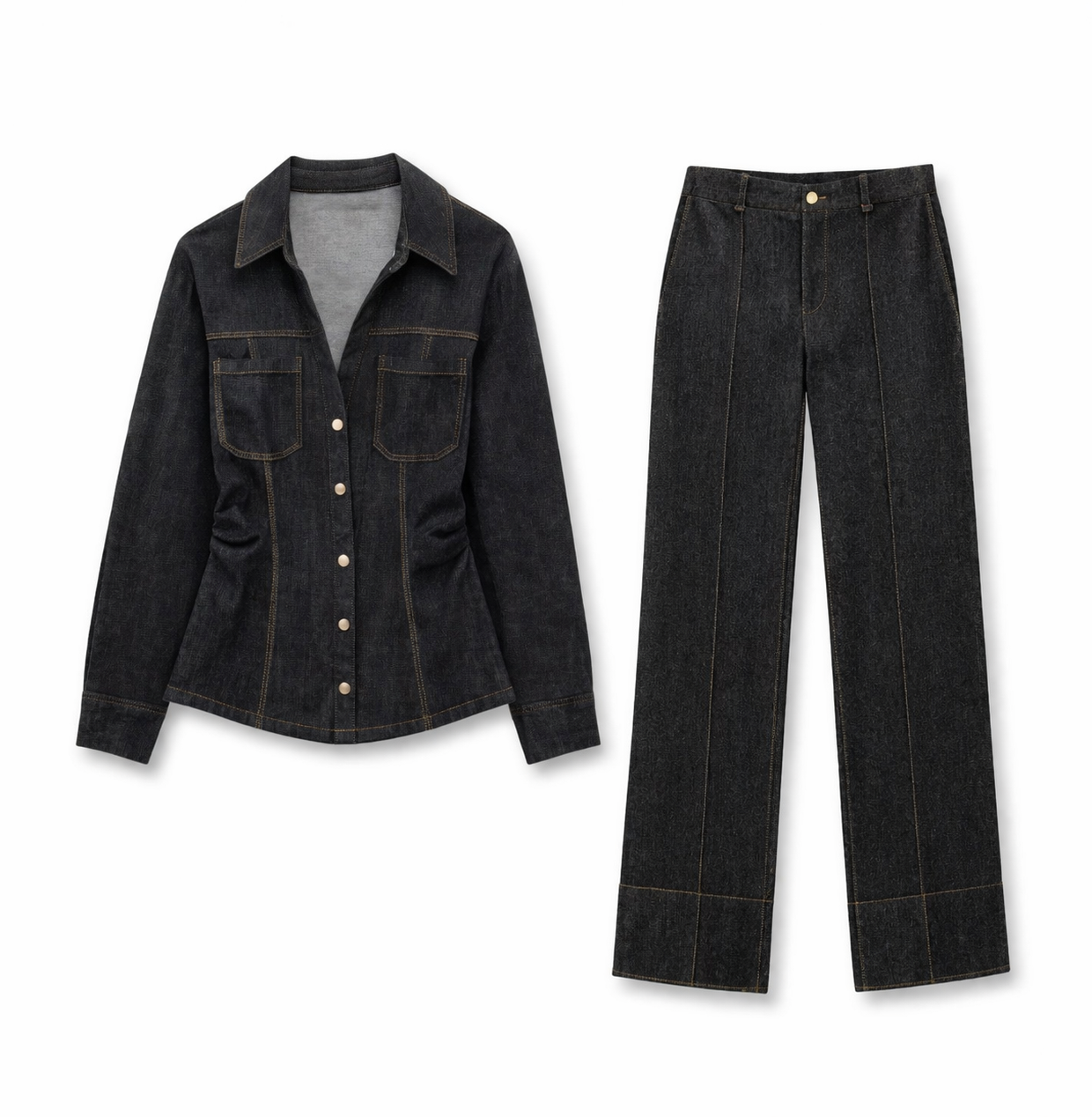 Damen Denim Hemd Langarm – Stylische Jeansbluse mit Knöpfen