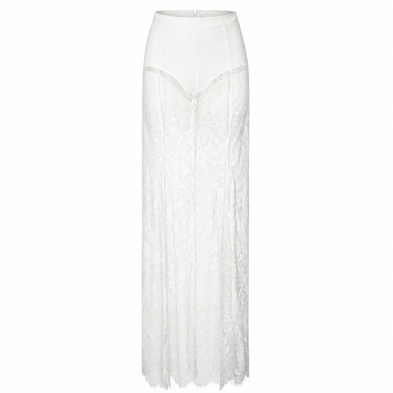 Exklusives Spitzen-Ensemble – Strapless Top mit High-Waist Rock