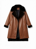Haute Couture Damenjacke – Kunstleder mit integriertem Pelz