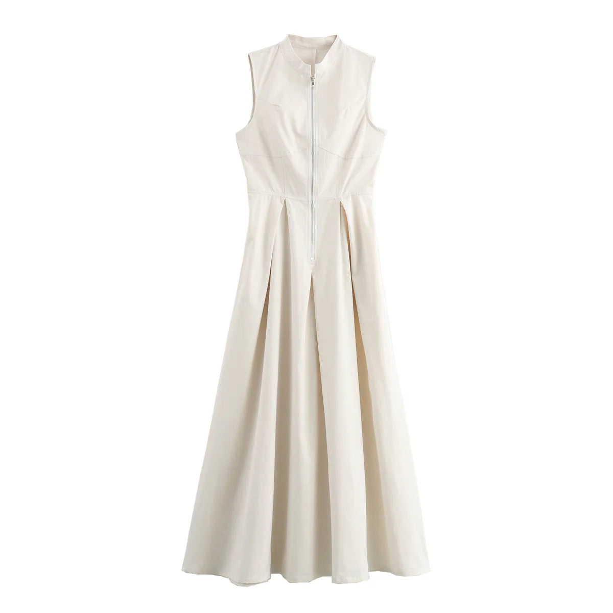 Elegantes Damen Maxikleid – Ärmellos, mit Drapierung, die die Figur formt und die Silhouette betont
