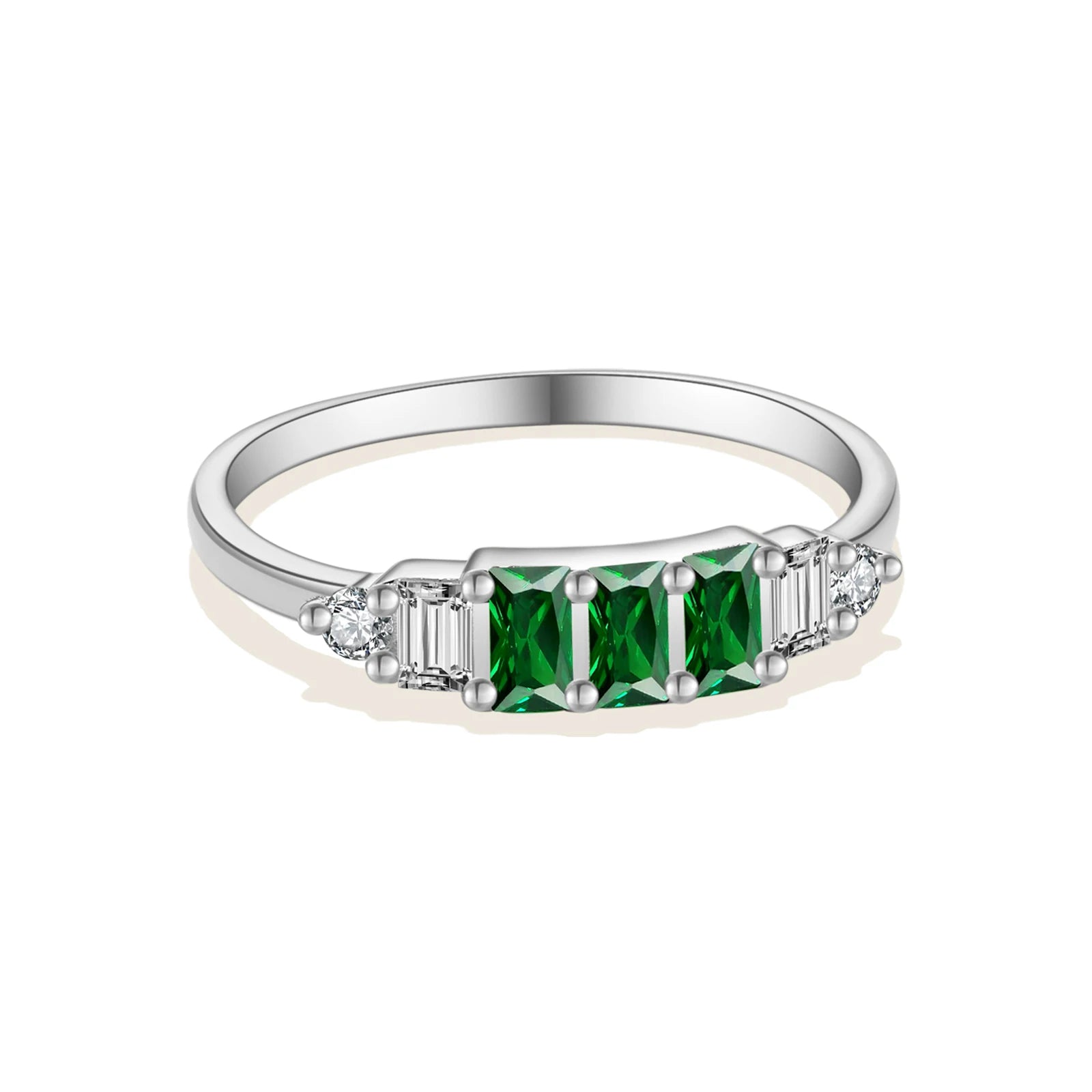 925 Silber Damenring mit Grünem Zirkonia – Vergoldet oder Platinbeschichtet | Edles Design & Elegant