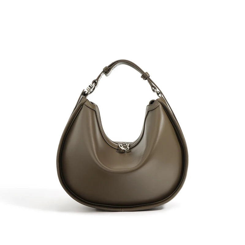 Damen Schultertasche aus Echtleder – Weich, Minimalistisch & Elegant – Moderne Handtasche