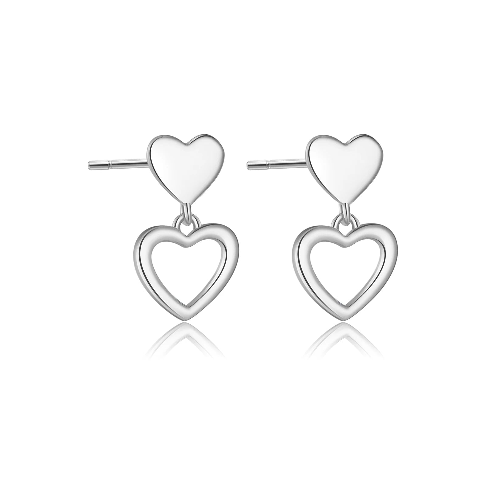 925 Sterling Silber Herz Ohrstecker – Schlicht, Elegant & Minimalistisch – Vergoldet oder Platinbeschichtet