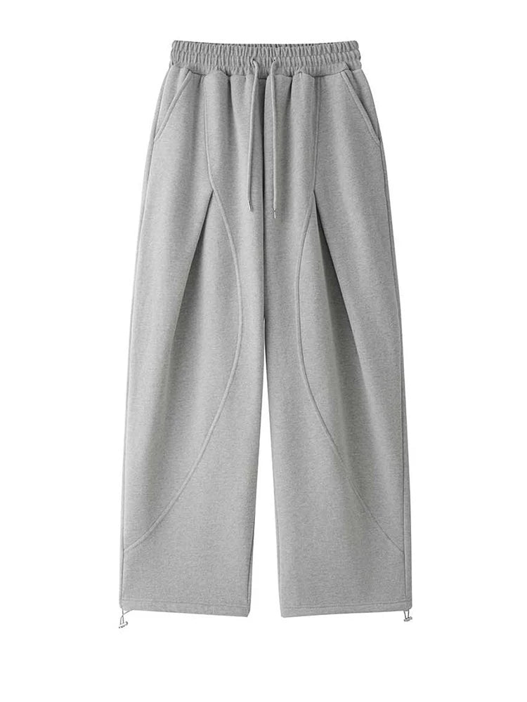 Weite Damenhose mit elastischem Bund – elegante Plisseehose mit Taschen