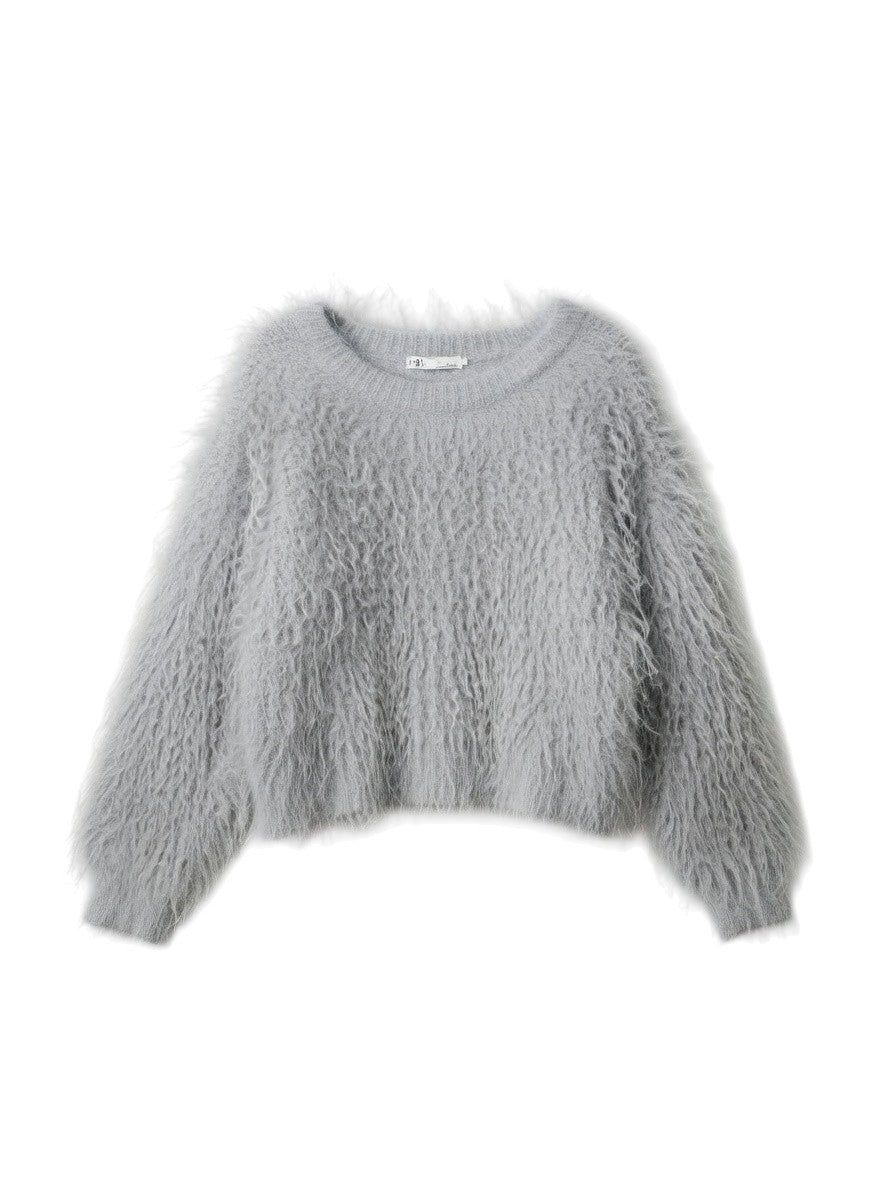 Eleganter Damen Pullover in weicher Plüschoptik