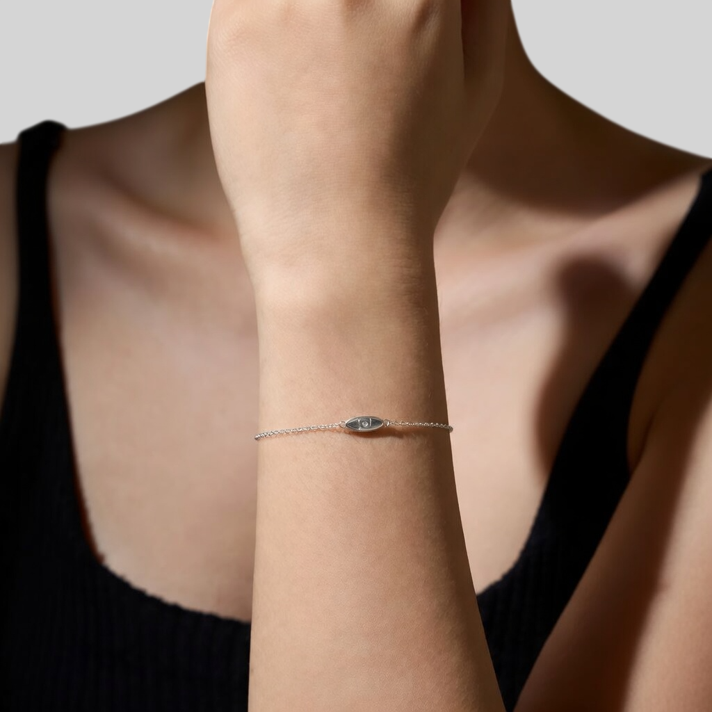 925 Sterling Silber Armband mit Ovalem Zirkonia Anhänger – Vergoldet oder Platinbeschichtet | Minimalistisch & Elegant