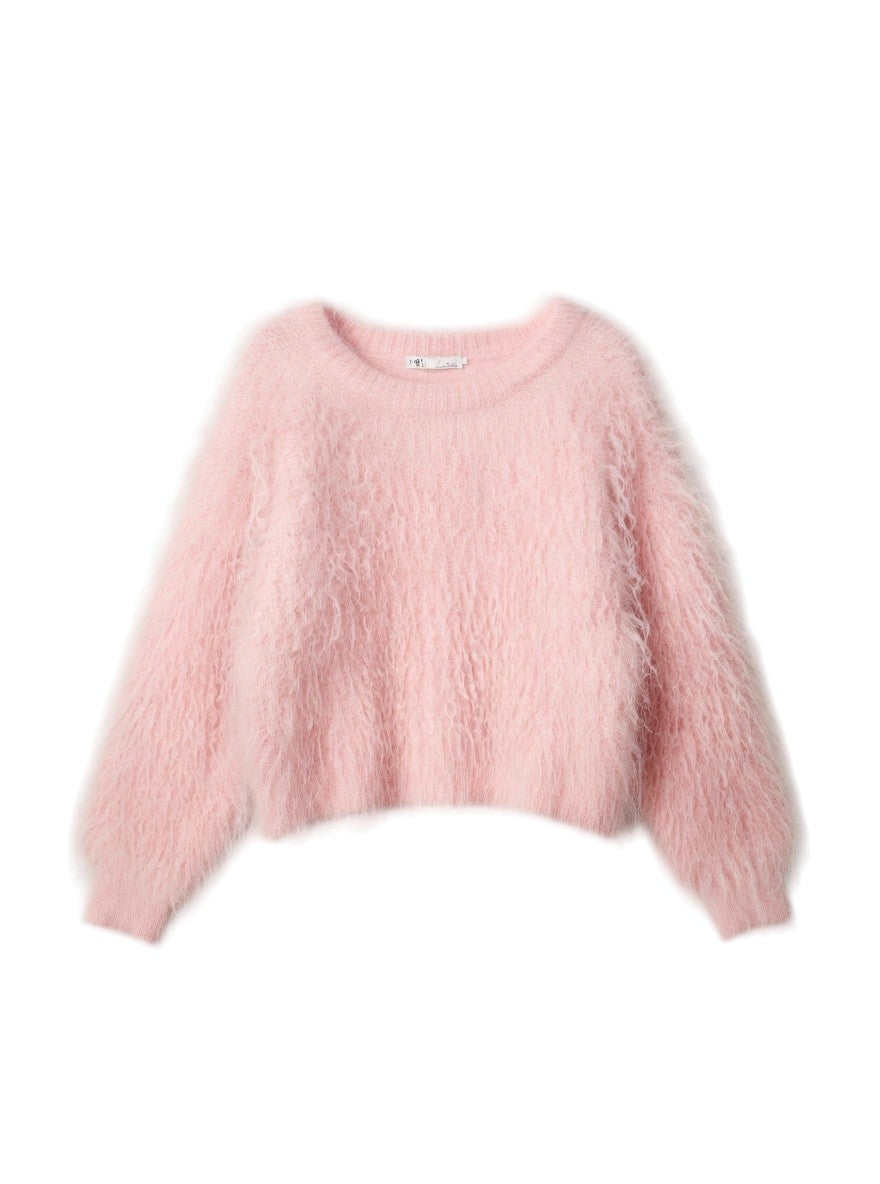 Eleganter Damen Pullover in weicher Plüschoptik