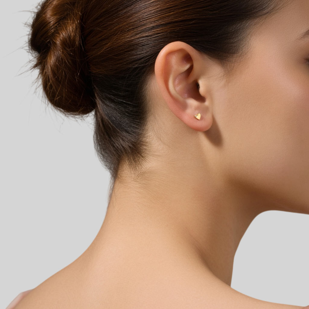 925 Sterling Silber Herz Ohrstecker mit Zirkonia – Klein, Zart & Minimalistisch – Vergoldet oder Platinbeschichtet